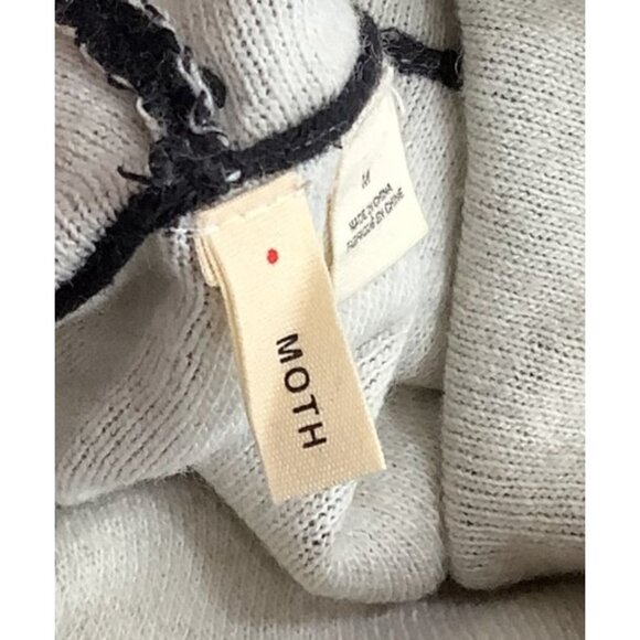 Anthropologie Moth Womens Sweater Black & Cream Cowl Neck Size Medium - Picture 5 of 7